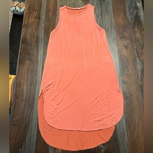 Lush Pink Asymmetrical Sundress with Sleeveless Tank